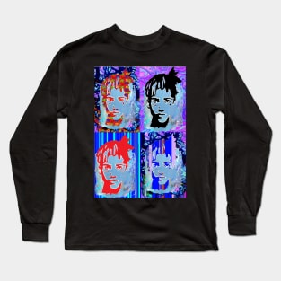 pop art faces graffiti by LowEndGraphics Long Sleeve T-Shirt